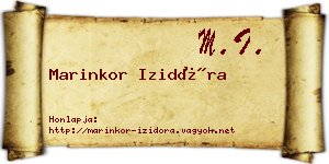 Marinkor Izidóra névjegykártya